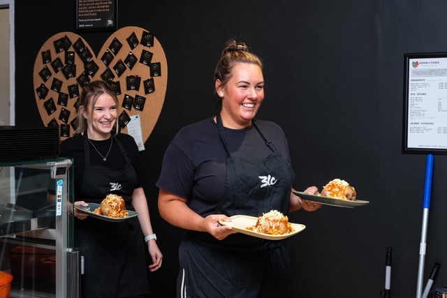 Natalie Stephenson and Libby Stalton-Tracey serve food at the Down Town Kitchen & Cafe.   Photo: Kelvin Lister-Stuttard