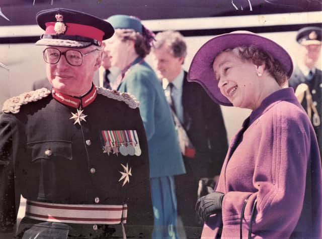 Sir Simon Towneley alongisde the late Her Majesty the Queen Elizabeth II