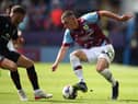 BURNLEY, ENGLAND - AUGUST 06: Dara Costelloe of Burnley FC in action during the Sky Bet Championship match between Burnley and Luton Town at Turf Moor on August 06, 2022 in Burnley, England. (Photo by Ashley Allen/Getty Images)