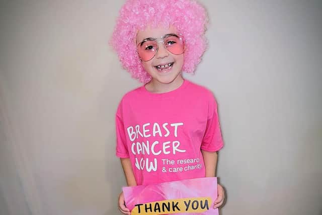 Harvey Angelone has walked 116 miles to raise over £1,000 for Breast Cancer Now