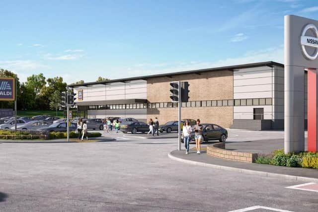 Artist's impression of how the new Aldi supermarket would look in Westgate, Burnley.