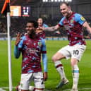 Burnley's Nathan Tella celebrates scoring his third goal to make it 3-0 

The EFL Sky Bet Championship - Hull City v Burnley - Wednesday 15th March 2023 - MKM Stadium - Kingston upon Hull