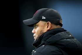 LONDON, ENGLAND - DECEMBER 23: Vincent Kompany, Manager of Burnley, looks on prior to the Premier League match between Fulham FC and Burnley FC at Craven Cottage on December 23, 2023 in London, England. (Photo by Steve Bardens/Getty Images)