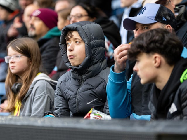 Burnley fans inside Turf Moor during the 1-0 victory over Swansea City. Photo: Kelvin Lister-Stuttard