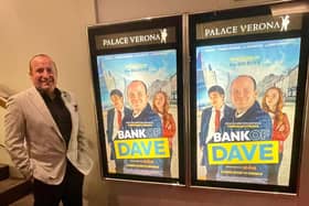 Dave Fishwick promoting Bank of Dave at the Palace Verona cinema in Sydney, Australia
