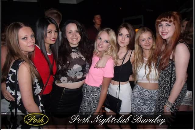 This photo of Rebecca Ward (fourth from left) with her friends celebrating her 19th birthday i 2014 at the former Posh nightclub in Burnley sparked some real memories for the pals who are still close today