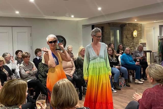 Models on the catwalk at the fashion show in aid of Pendleside Hospice