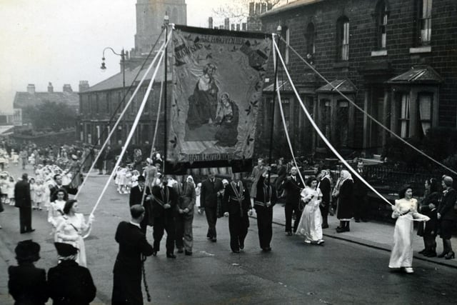 The Parade of Britain in 1951 in Accrington Road, near the Mitre, Burnley.