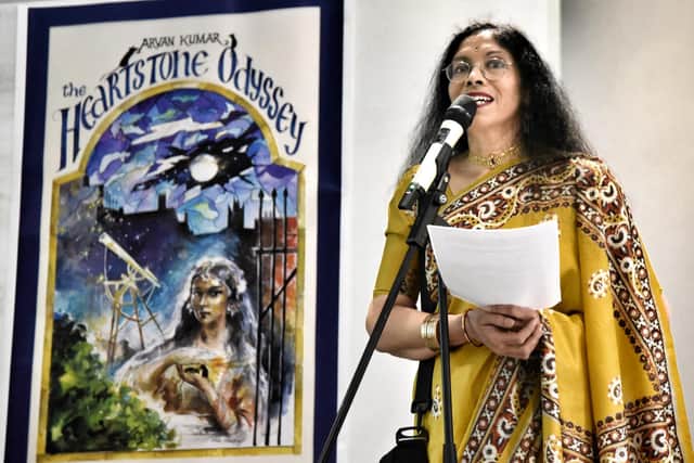 Sitakumari pictured at the launch of Heartstone Odyssey Book Festival at UCLan's Greenbank Building, Preston      Photo: Julian Brown