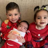 Baby Yusuf, who died aged four months old last year, with his brother Isaac (five) and two-year-old sister Raiyah.  The children's mum, Frankie Salmon, has set up a support group for bereaved parents in Yusuf's which launches this weekend