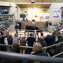 Inside the auction room at Gisburn Auction Mart where the Field Nurse Trust is available every Tuesday