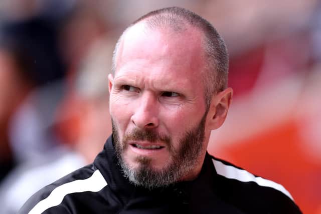 BLACKPOOL, ENGLAND - JULY 24: Michael Appleton, Manager of Blackpool looks on during the Pre-Season Friendly match between Blackpool and Everton at Bloomfield Road on July 24, 2022 in Blackpool, England. (Photo by George Wood/Getty Images)