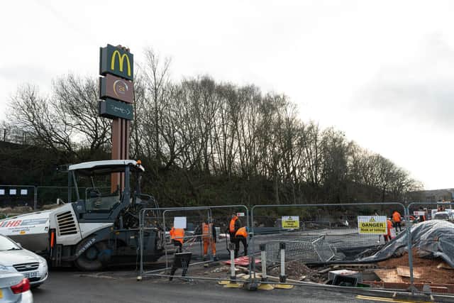 The famous golden arches sign has appeared at the site of Nelson's McDonald's which is currently being constructed. Photo: Kelvin Stuttard