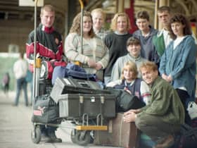 A group of Lancaster teenagers have set off to southern Albania armed with paint brushes. The group are all volunteers - mostly unemployed - from the Mount Avenue Youth Group in Skerton. During their week in Albania the group will be helping to rejuvenate 40 dilapidated blackboards at one school by painting them black. Pictured: The group set off from Lancaster Railway Station