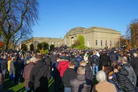 The people or Burnley gathering to pay their respects at last year's Remembrance Sunday