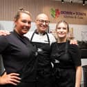 Natalie Stephenson, James Bannister and Libby Stalton-Tracey inside the Down Town Kitchen & Cafe. Photo: Kelvin Lister-Stuttard