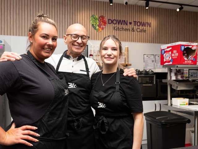 Natalie Stephenson, James Bannister and Libby Stalton-Tracey inside the Down Town Kitchen & Cafe. Photo: Kelvin Lister-Stuttard