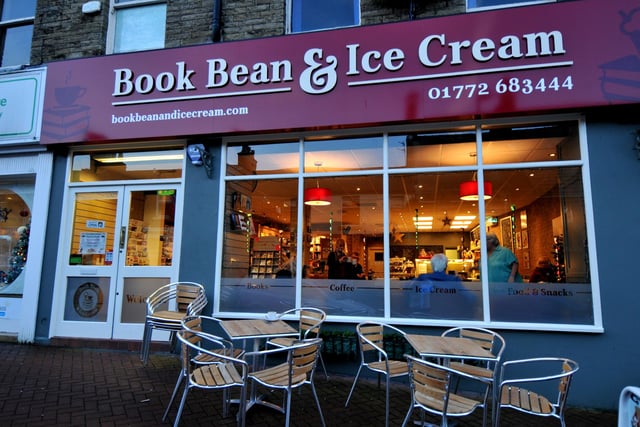 Book, Bean and Ice Cream on Poulton Street in Kirkham is a friendly coffee shop that serves coffee, hot food, cakes and Mrs Dowsons ice cream.