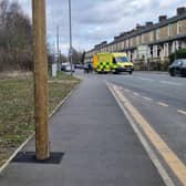 Police close off Accrington Road in Burnley following a road collision.