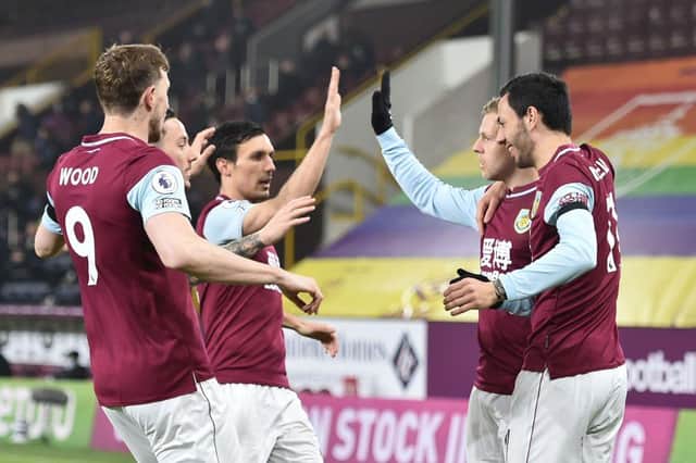Burnley drew 1-1 with Leicester City in the Premier League at Turf Moor.  (Photo by PETER POWELL/POOL/AFP via Getty Images)