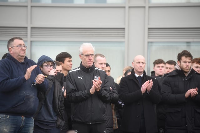 Mick McCarthy pays his respects to Seasiders fan Tony Johnson.