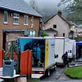 Film crews for Sky show Brassic were in Newchurch, Rossendale, today