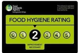 The Ark has been given a Food Hygiene Rating of 2