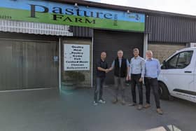 (Left to right) Dean Cockett, of Haffner's, David Chilvers, of Pasture Farm Foods, Ted Cockett, Haffner's Managing Director, and Neil Wood, new Haffners Operations Director.