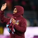 BURNLEY, ENGLAND - DECEMBER 16: Lyle Foster of Burnley waves to the crowd prior to the Premier League match between Burnley FC and Everton FC at Turf Moor on December 16, 2023 in Burnley, England. (Photo by Gareth Copley/Getty Images)