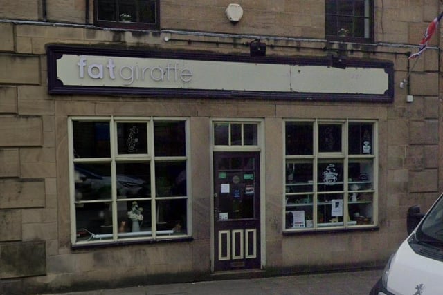 Fat Giraffe on Church Street, Padiham, has a rating of 4.8 out of 5 from 162 Google reviews