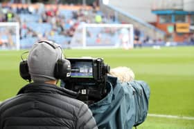 TV cameras before the Premier League match between Burnley and Cardiff City at Turf Moor on August 13, 2016.