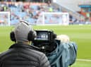 TV cameras before the Premier League match between Burnley and Cardiff City at Turf Moor on August 13, 2016.