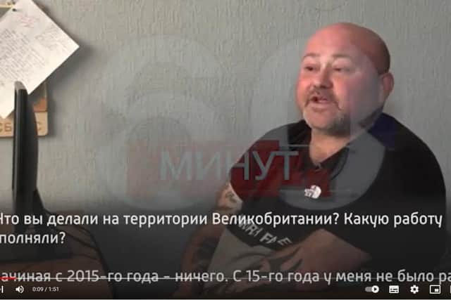 Paul Urey appears in handcuffs on Russian TV.
