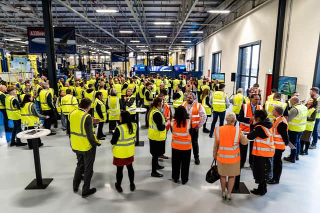 Visitors are given a tour of Safran Nacelles' upgraded factory in Burnley