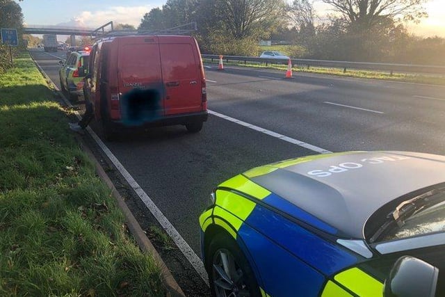 This stolen van was stopped as it entered Lancashire on the M6 near Preston.
Police say the driver was an innocent user, however he had two unrestrained friends in the back, so was reported for dangerous use.
The van was recovered back to owner.