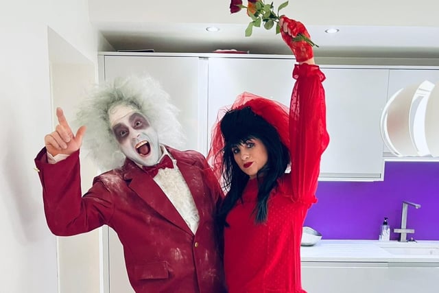 Adam and Jodie Forrest as Beetlejuice and his bride Lydia