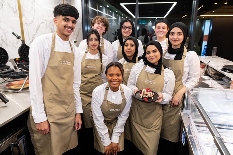 Staff on the opening night of Heavenly Desserts at Pioneer Place in Burnley. Photo: Kelvin Lister-Stuttard