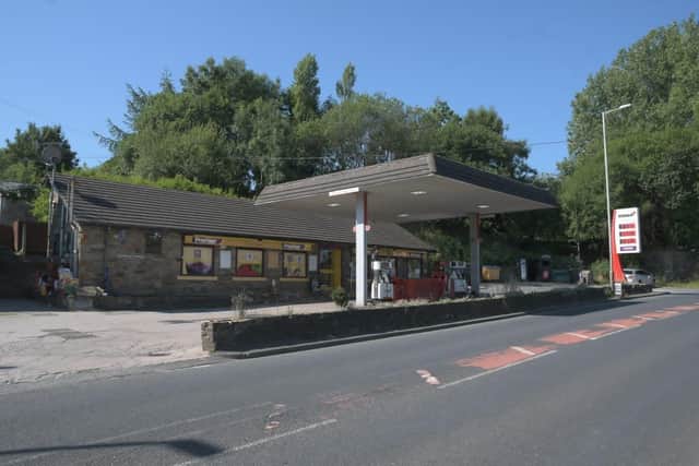 The empty forecourt at Monarch garage in Cliviger which has been hit by the closure of Burnley Road to carry out repairs to a sink hole