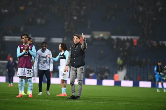 Scott Parker applauds the travelling Burnley fans at the final whistle. Picture: Kelvin Lister-Stuttard