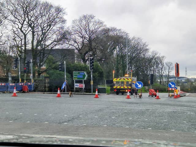 Temporary traffic lights have been set up at the junction of Rossendale Road, Liverpool Road and Accrington Road in Burnley
