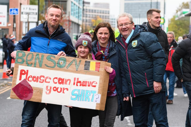 Burnley fans arrive at Bramall Lane ahead of the championship fixture with Sheffield United. Photo: Kelvin Stuttard