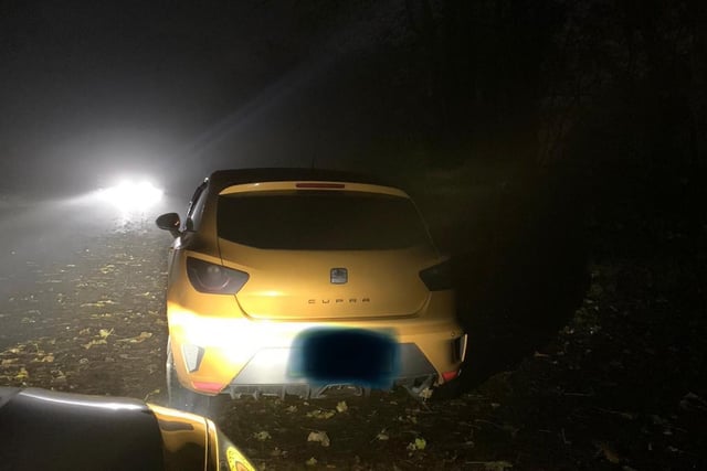 This distinctive car was stopped on the M6 near Garstang.
The driver was dealt with for possession of cannabis and a positive drug wipe for cannabis.
Forensic evidence - material with a cannabis leaf design - was also secured for analysis.