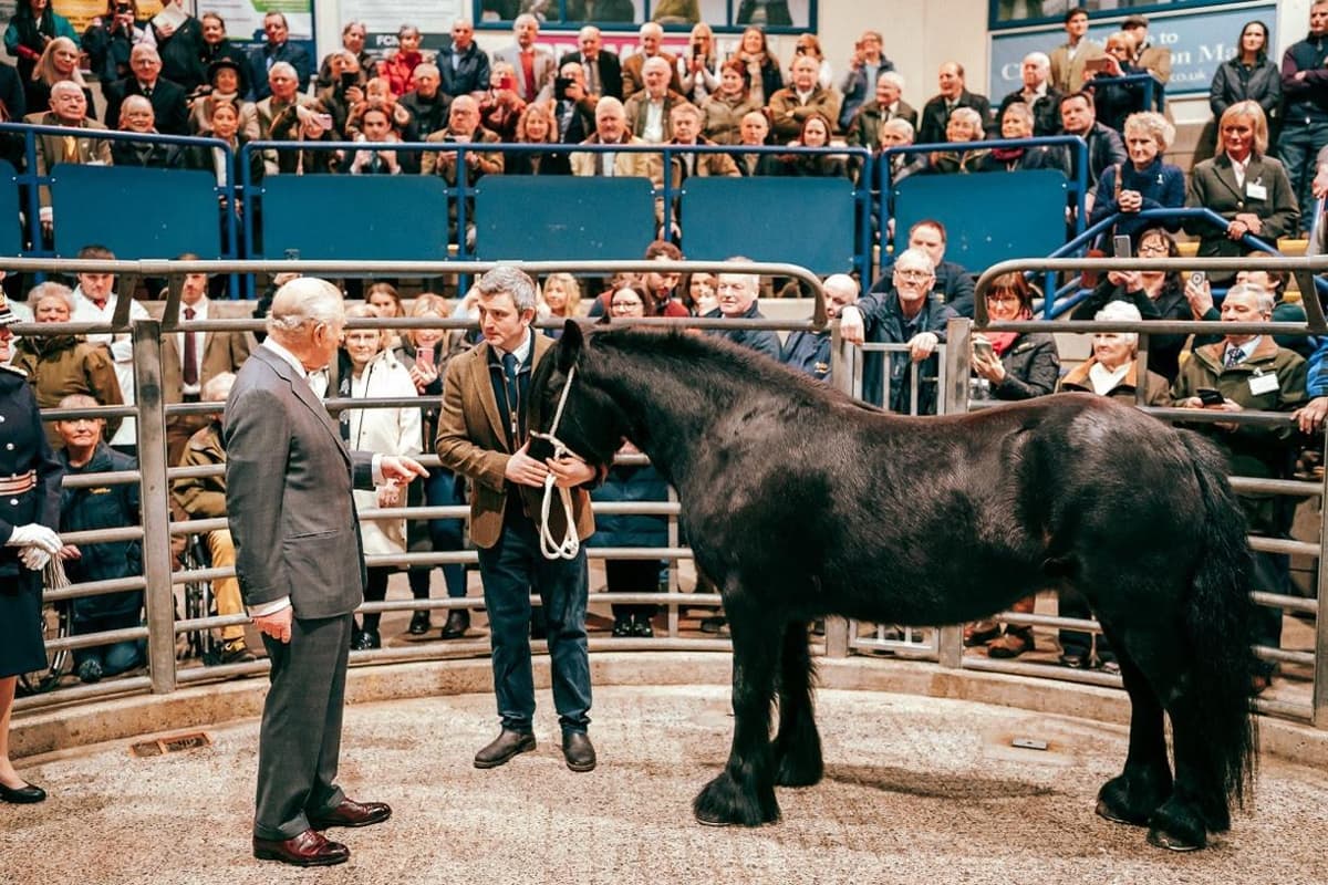 King Charles meets young farmers at Clitheroe Auction Mart