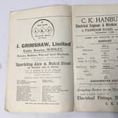 The programme from Burnley’s February 1926 home game against Manchester United