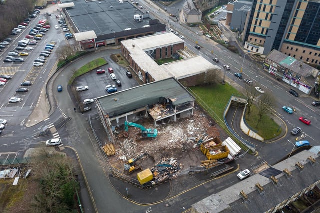 Demolition work has begun on Adlington House to make way for a new coffee shop drive-thru in Burnley.
