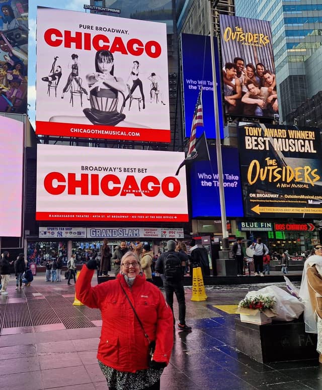 Stage Door Director of Chicago the Musical in Times Square New York City