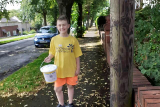 Alfie Hale (12) from Burnley is walking a mile a day in the summer holidays to raise money for Pendleside Hospice to thank staff for caring for his terminally ill dad Gordon