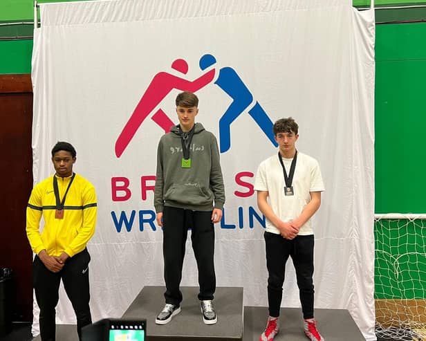 Charlie Vaughton from Clitheroe won gold at the British Wrestling, English National Championships