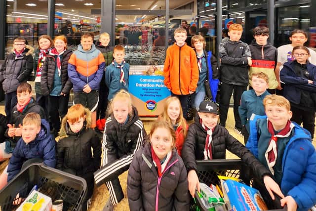 All ready for their big shop are members of St Stephen's Scout Troop in Burnley