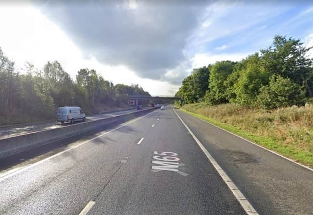 A driver is said to have stopped in live traffic on the M65 motorway.